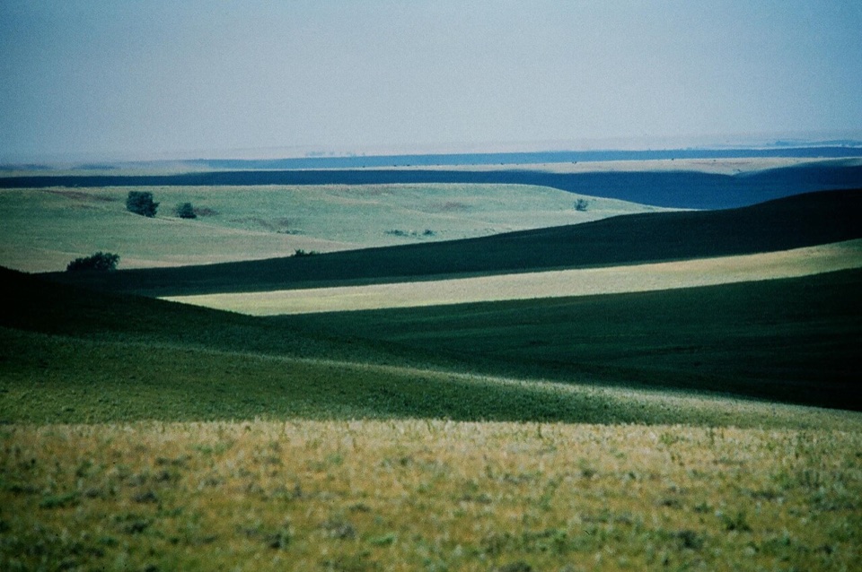 Rolling tallgrass prairie hills in the Kansas Flint Hills