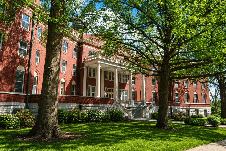 Arista Recovery at Paola: Historic red brick inpatient and medical detox main building on the 38 acre Paola campus