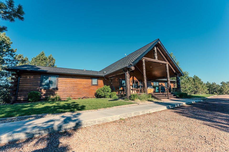 Healing Pines Recovery for Men: Exterior of the Healing Pines Recovery mountain lodge on 40 acres in Elizabeth, Colorado